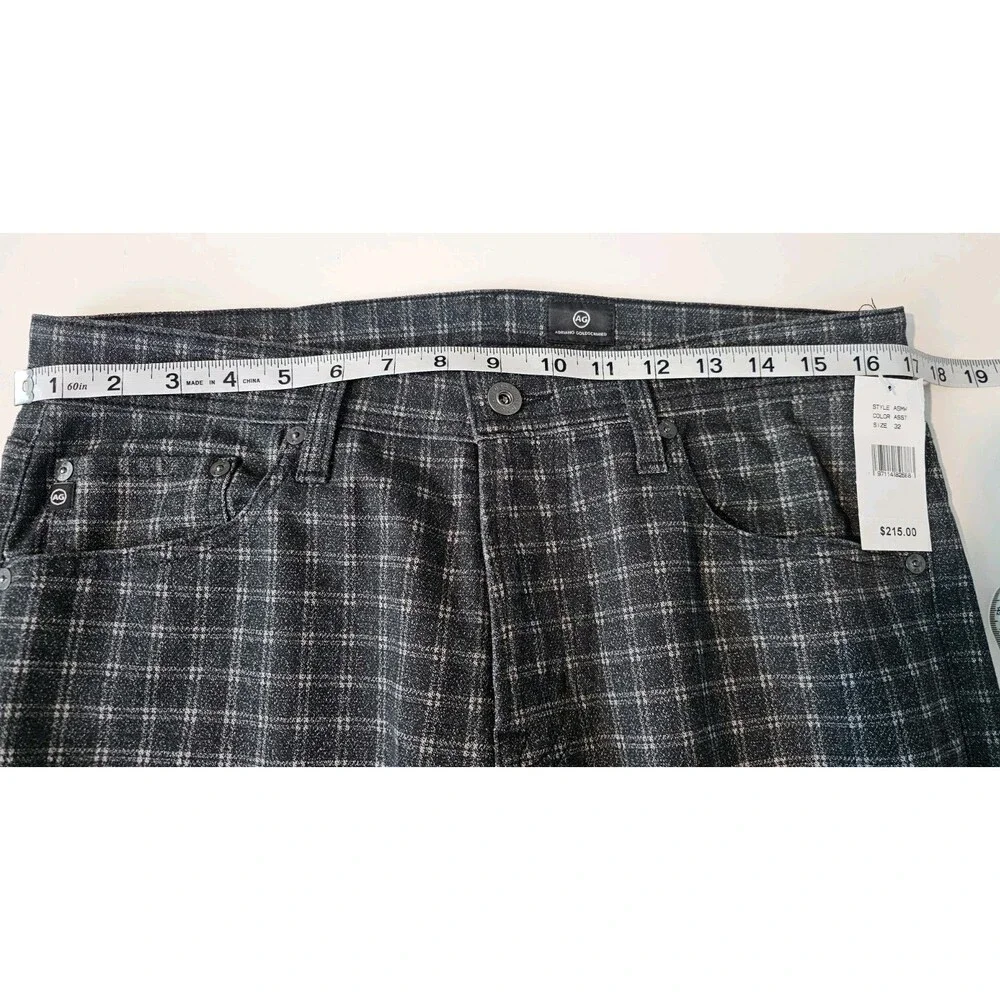 AG  Adriano Goldschmied  Tellis Modern Slim Jeans/Trousers Black Checkered 32x32 - Picture 7 of 15